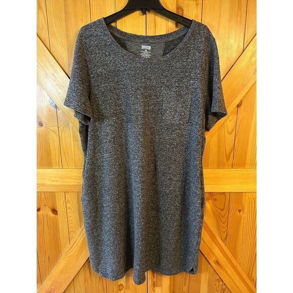 Duluth Trading Co. Short Sleeve Sweater Dress Dark Grey Pockets Size 2XL (8802) - Picture 1 of 7
